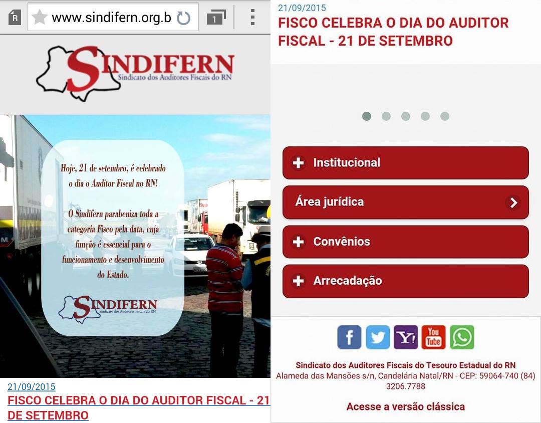 Imagem da notícia SINDIFERN LANÇA VERSÃO MÓVEL DO PORTAL
