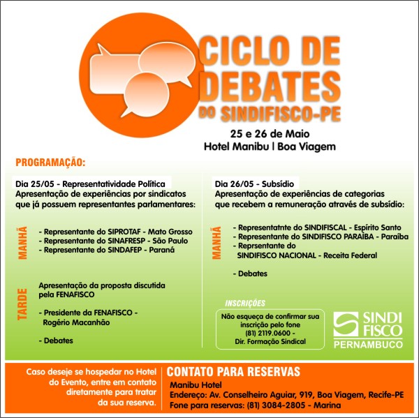 Imagem da notícia SINDIFERN MARCA PRESENÇA NO CICLO DE DEBATES DO SINDIFISCO