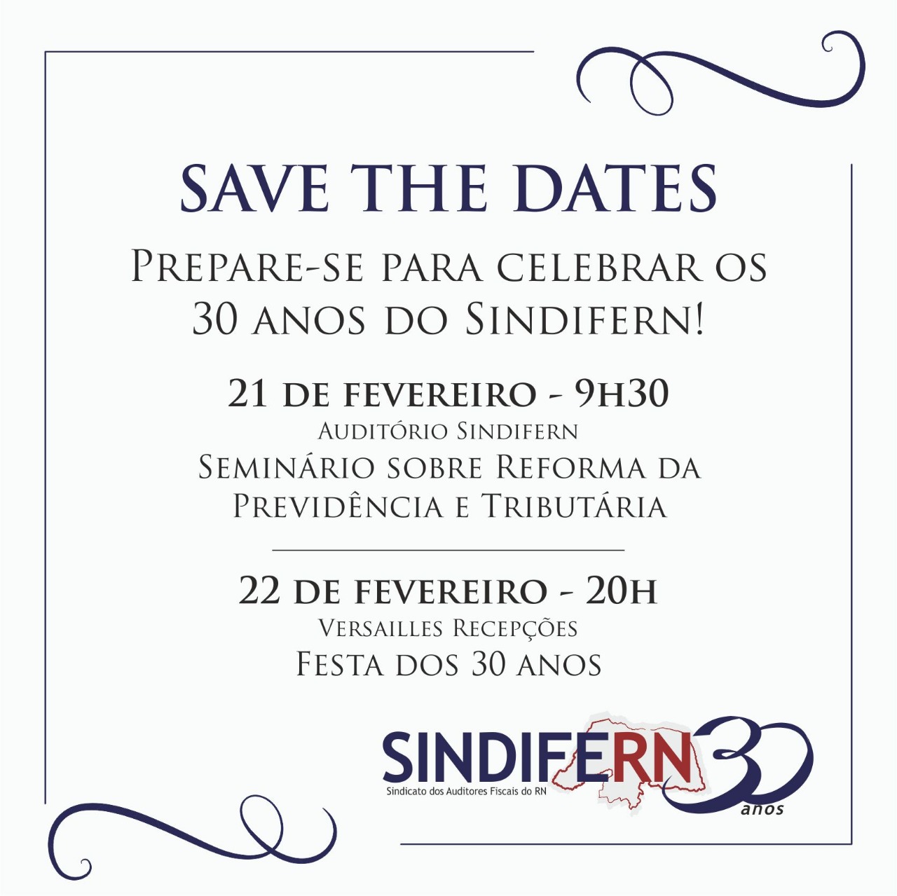 Imagem da notícia SAVE THE DATES - 30 ANOS SINDIFERN