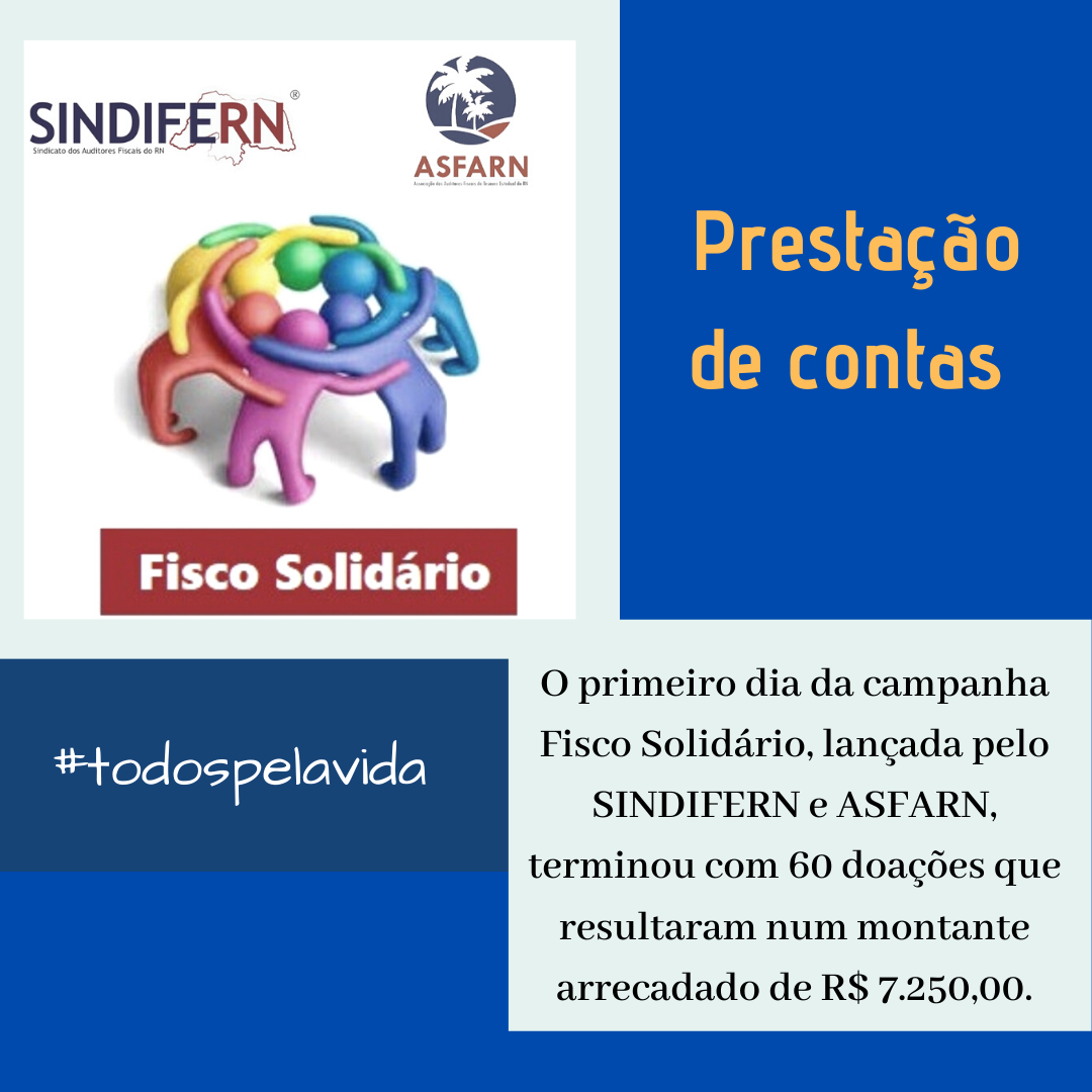 Imagem da notícia FISCO SOLIDÁRIO:Primeiro dia de campanha arrecada R$ 7.250 