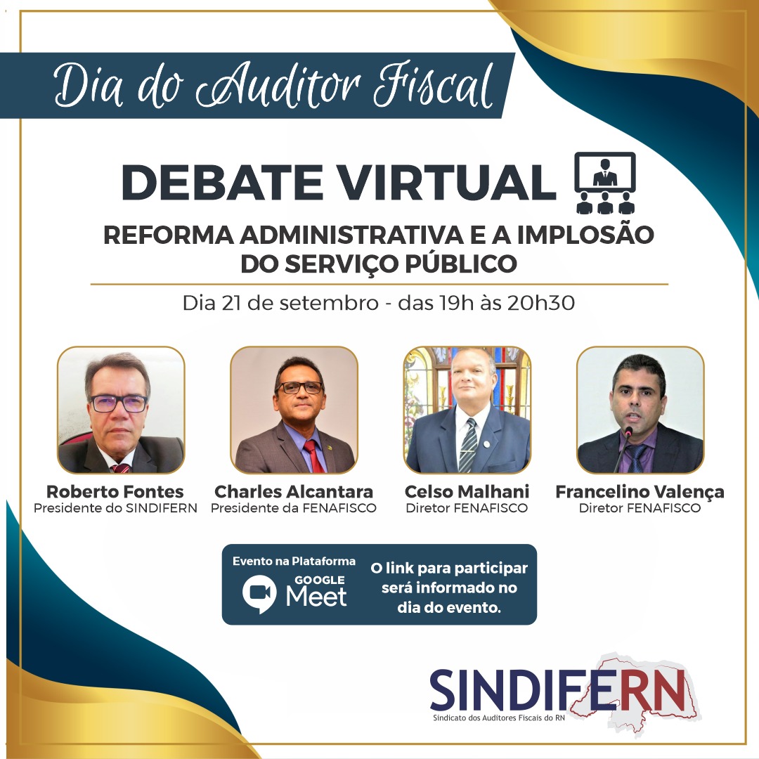 Imagem da notícia Dia do Auditor Fiscal no RN será celebrado com debate virtual