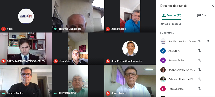 Imagem da notícia  CERIMÔNIA VIRTUAL MARCA POSSE DA NOVA DIRETORIA DO SINDIFERN