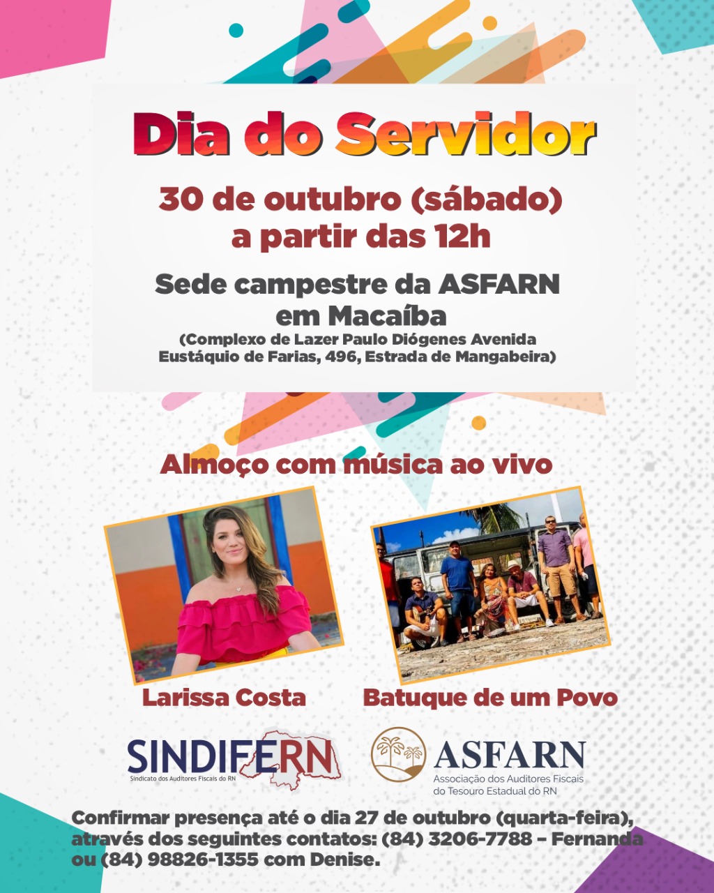 Imagem da notícia SINDIFERN e ASFARN preparam celebração no Dia do Servidor Público