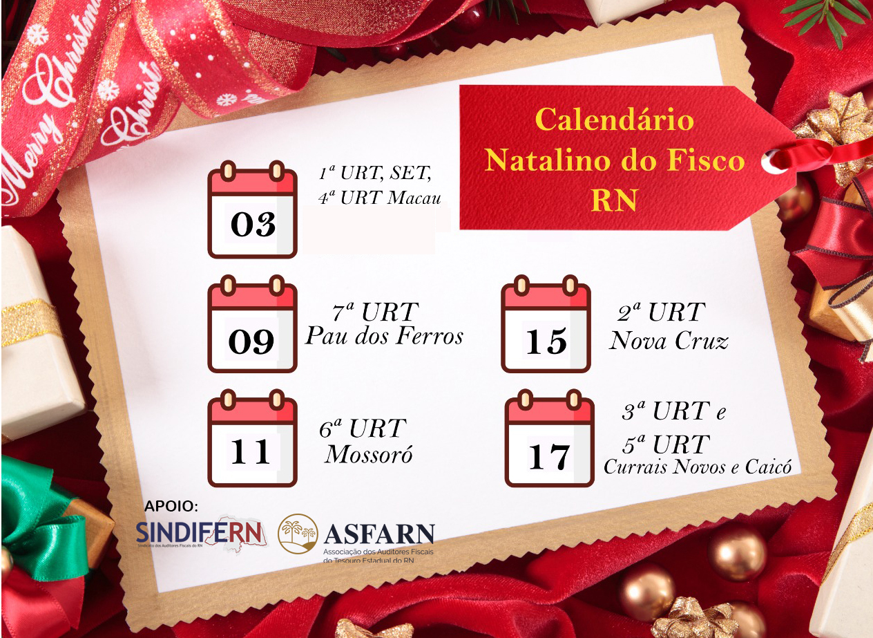 Imagem da notícia ABERTAS AS CONFIRMAÇÕES DE PRESENÇAS PARA CONFRATERNIZAÇÕES NATALINAS DO FISCO
