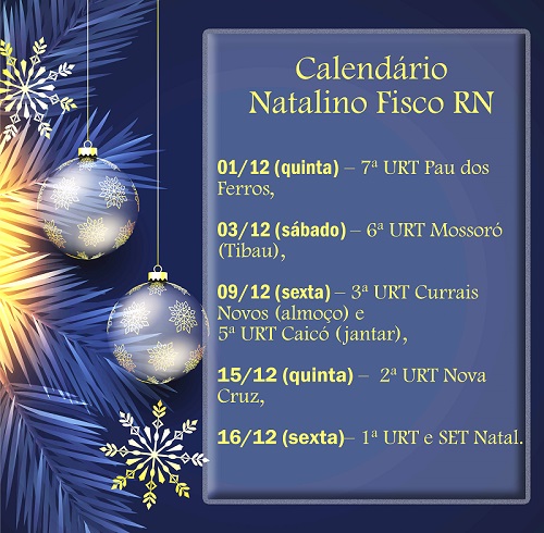 Imagem da notícia CALENDÁRIO NATALINO DO FISCO RN