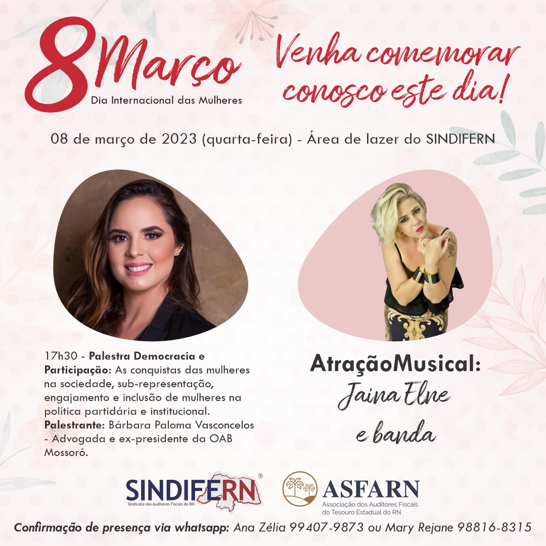 Imagem da notícia SINDIFERN E ASFARN PREPARAM FESTA PARA AS MULHERES DO FISCO RN