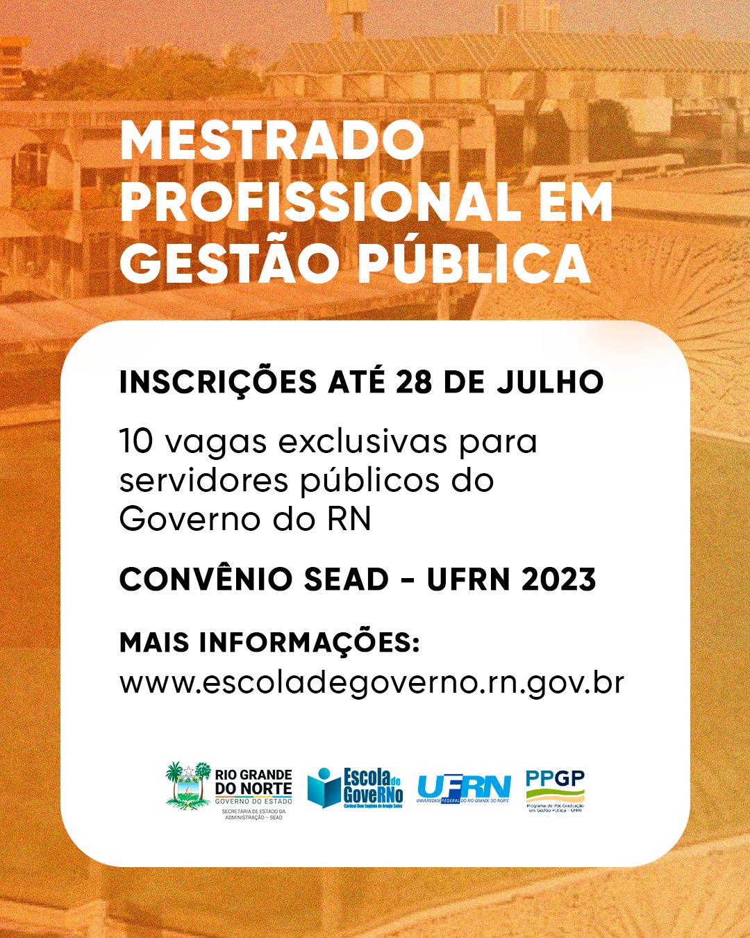 Imagem da notícia Abertas inscrições de mestrado profissional para servidores do RN