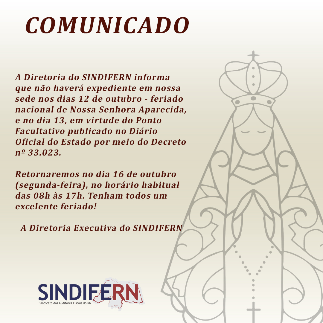 Imagem da notícia COMUNICADO - Feriado 