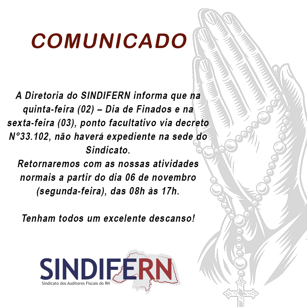 Imagem da notícia COMUNICADO - Expediente Dia de Finados 