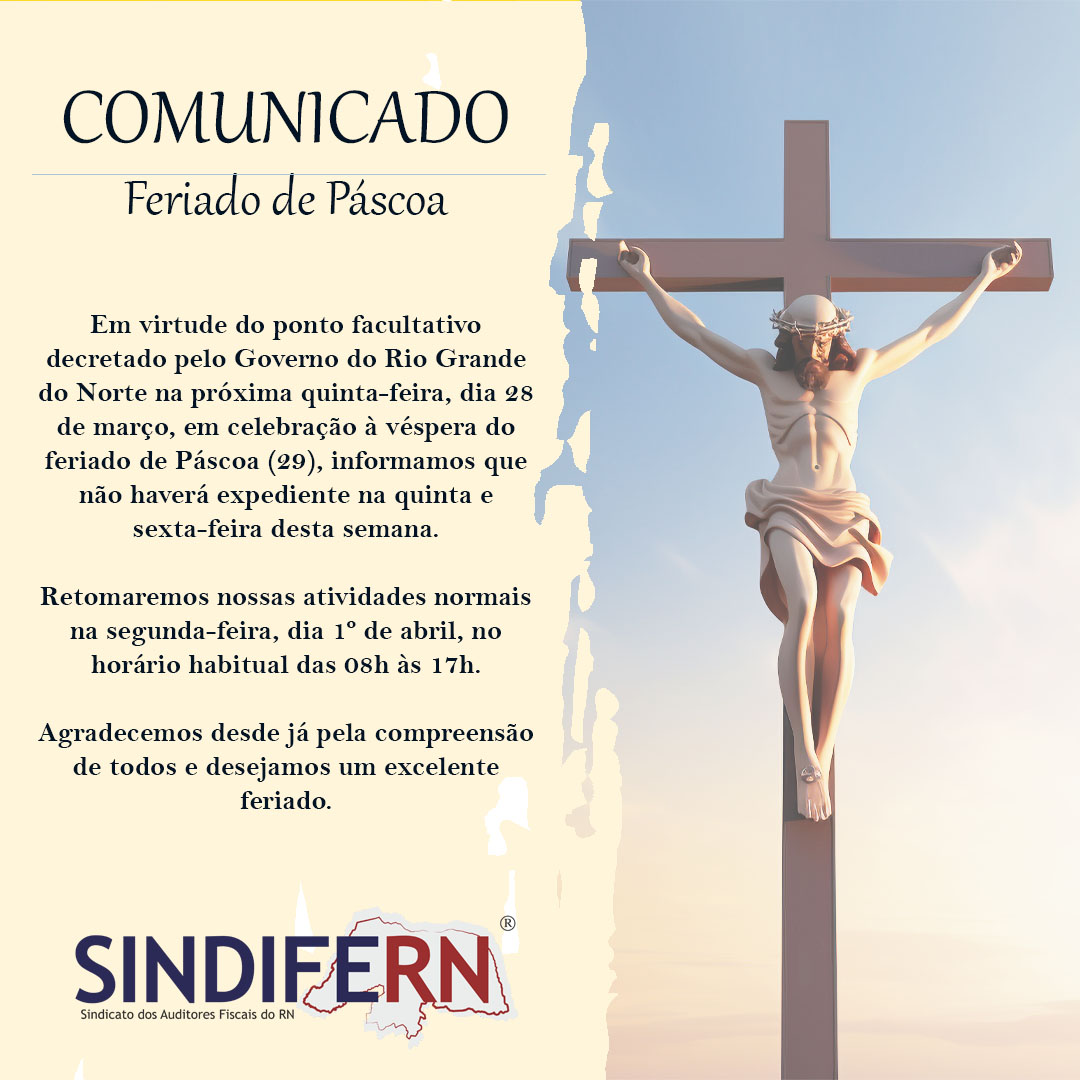 Imagem da notícia COMUNICADO - FERIADO DE PÁSCOA