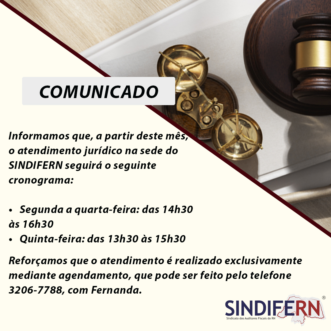 Imagem da notícia COMUNICADO: FIQUEM ATENTOS AOS NOVOS HORÁRIOS DE ATENDIMENTO JURÍDICO 