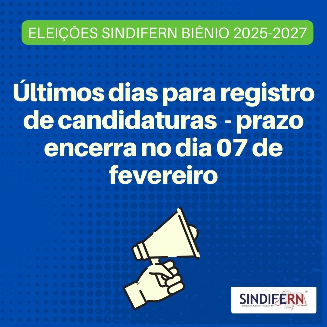 Imagem da notícia ELEIÇÕES SINDIFERN: Últimos dias para registro de candidaturas 