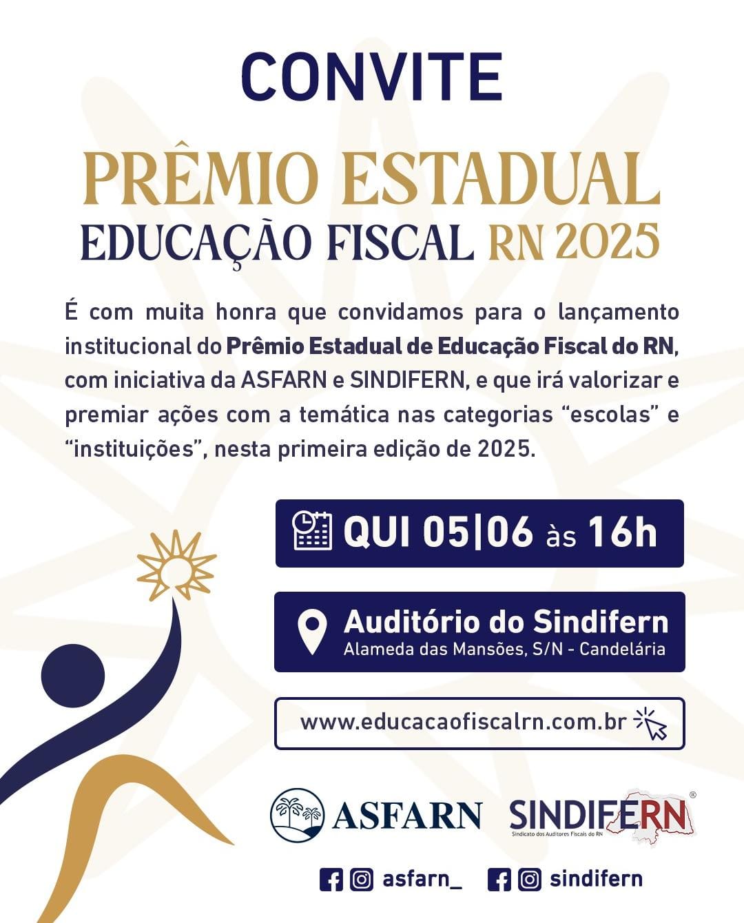 Imagem da notícia Lançamento do Prêmio Estadual de Educação Fiscal RN 2025 será no dia 5 de junho