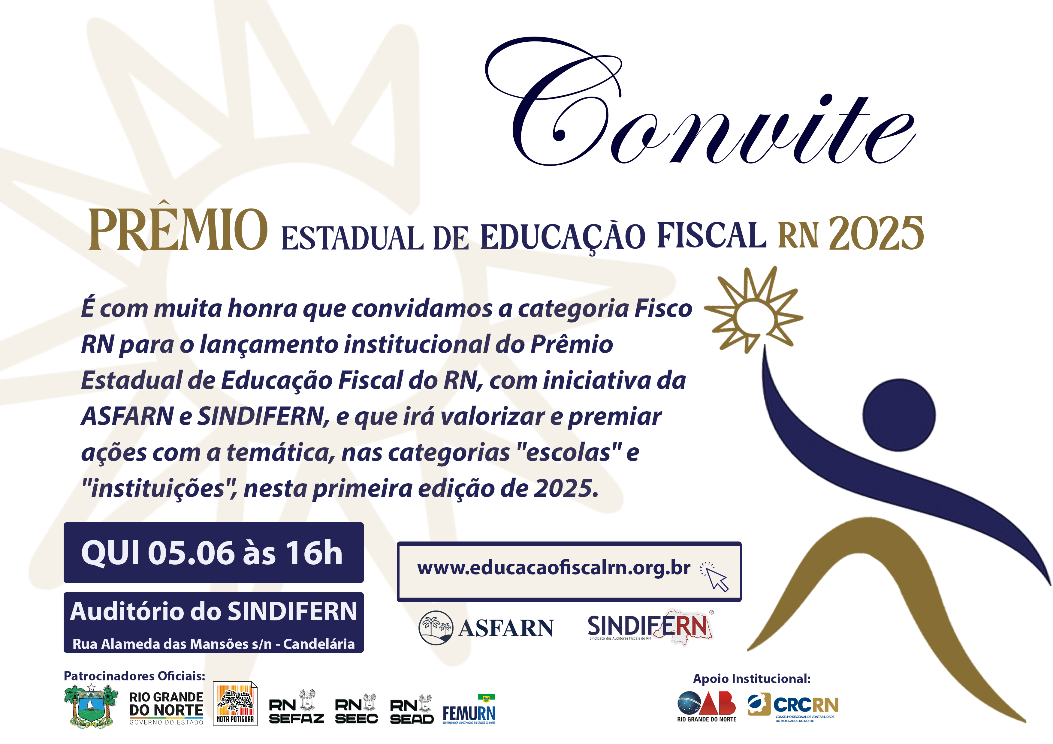 Imagem da notícia CONVITE - Lançamento do Prêmio Estadual de Educação Fiscal RN 2025