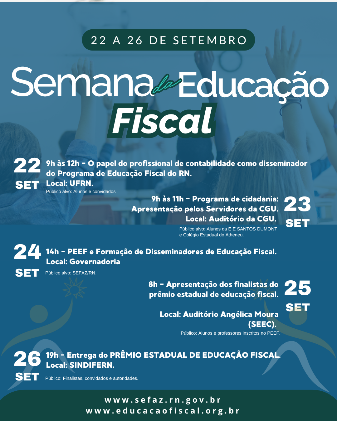 Imagem da notícia Educação Fiscal em foco: programação de 22 a 26 de setembro no RN